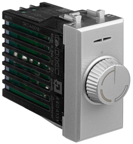 Светорегулятор поворотно-нажимной модульный DKC Avanti 1-м. 1 мод. 60–800Вт закаленная сталь фото Светорегулятор поворотно-нажимной модульный DKC Avanti 1-м. 1 мод. 60–800Вт закаленная сталь картинка